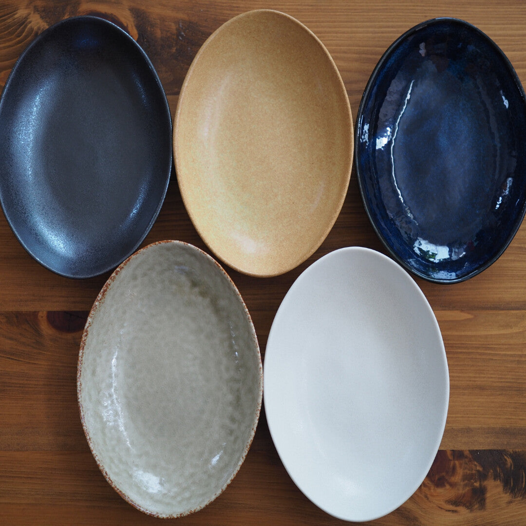 Oval Curry Plate, Multiple Colors , Mino Ware Plate, Curry Plate, Oval Plate, Made in Japan