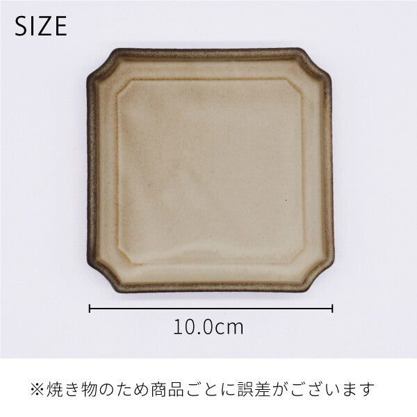 Cut-Corner Small Plate, 10.0cm, Mino Ware, Made in Japan